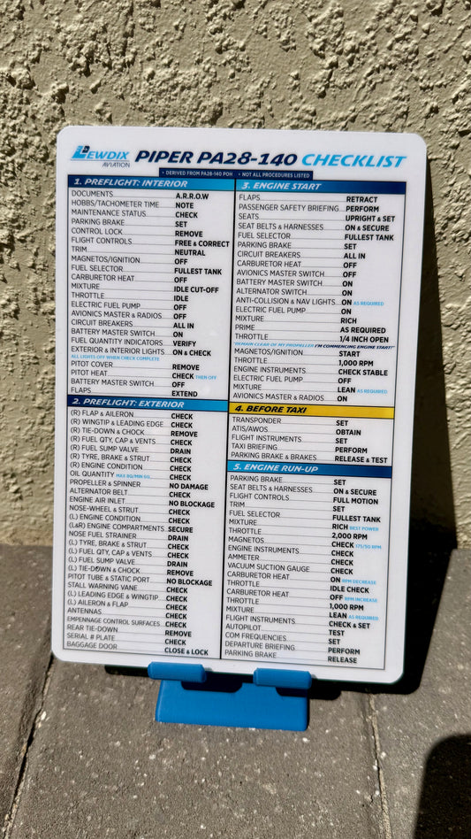 Piper PA28-140 Checklist