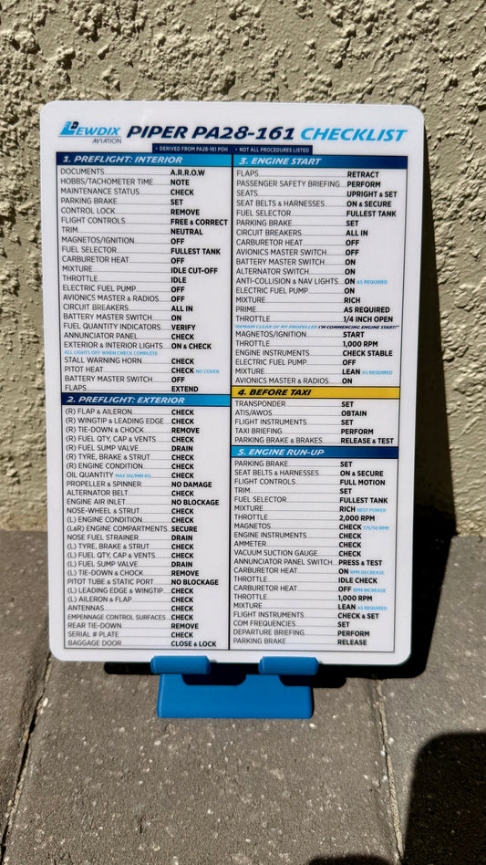 Piper PA28-161 Checklist