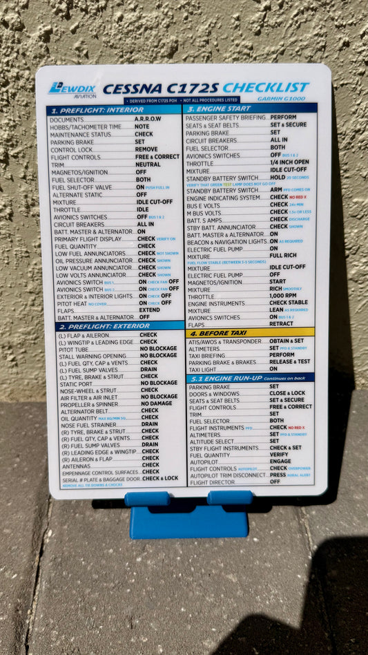 Cessna C172S G1000 Checklist