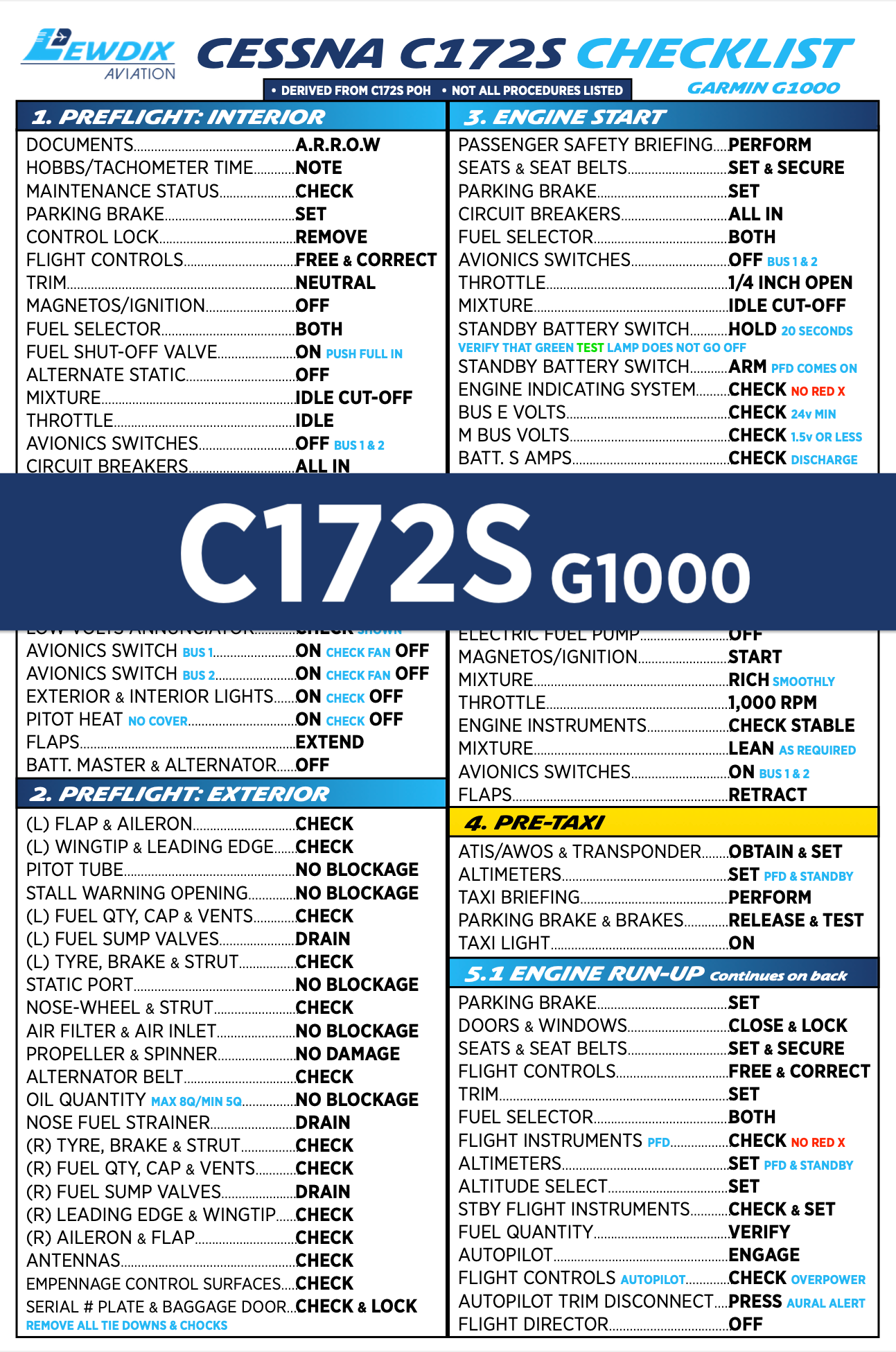 C172S G1000 Checklist