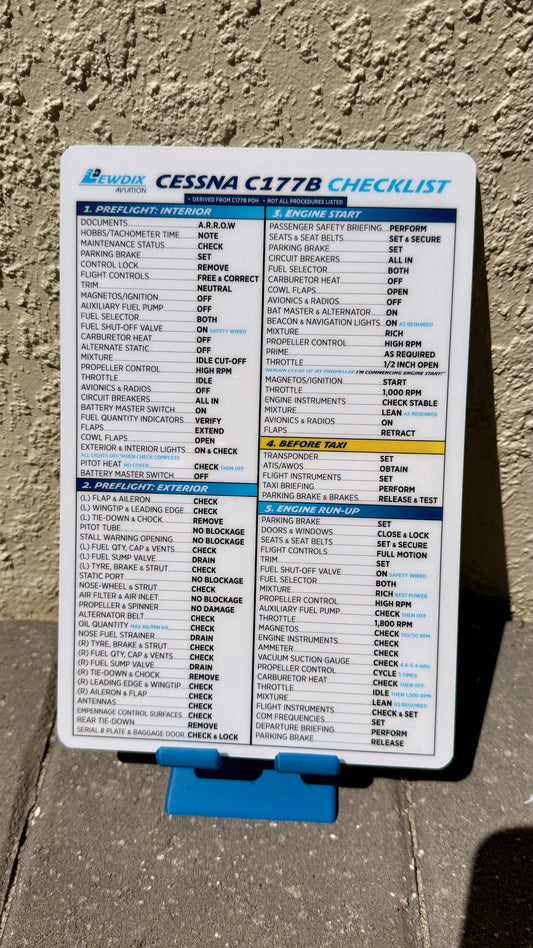 Cessna C177B Cardinal Checklist