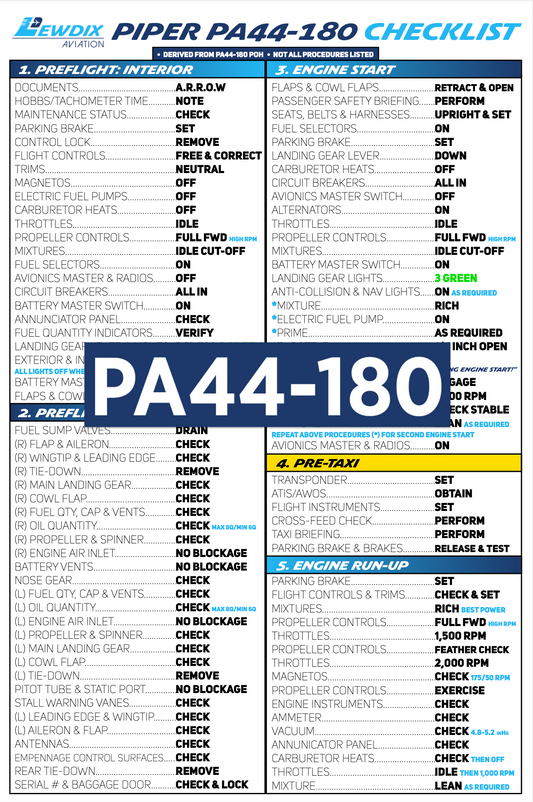PA44-180 Seminole Checklist