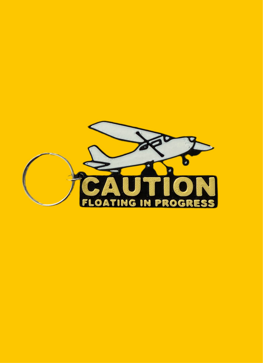CAUTION Floating In Progress Keychain