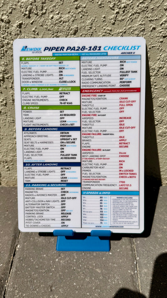 Piper PA28-181 (Archer II) Checklist