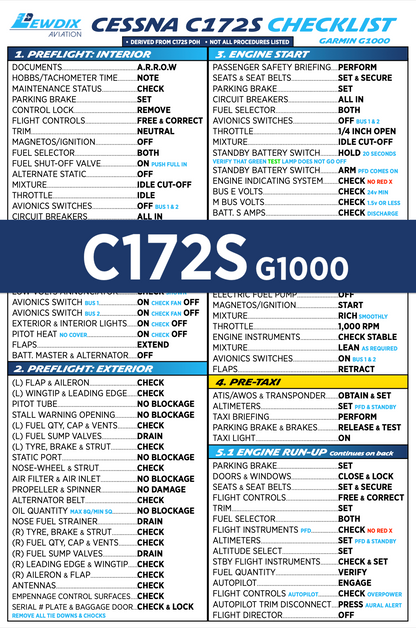 C172S G1000 Checklist